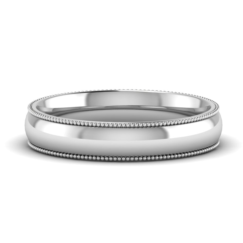 Comfort Fit Wedding Band Milgrain Edge Fascinating Diamonds