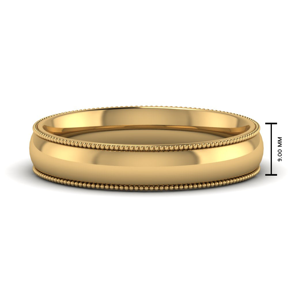 Comfort Fit Wedding Band Milgrain Edge Fascinating Diamonds