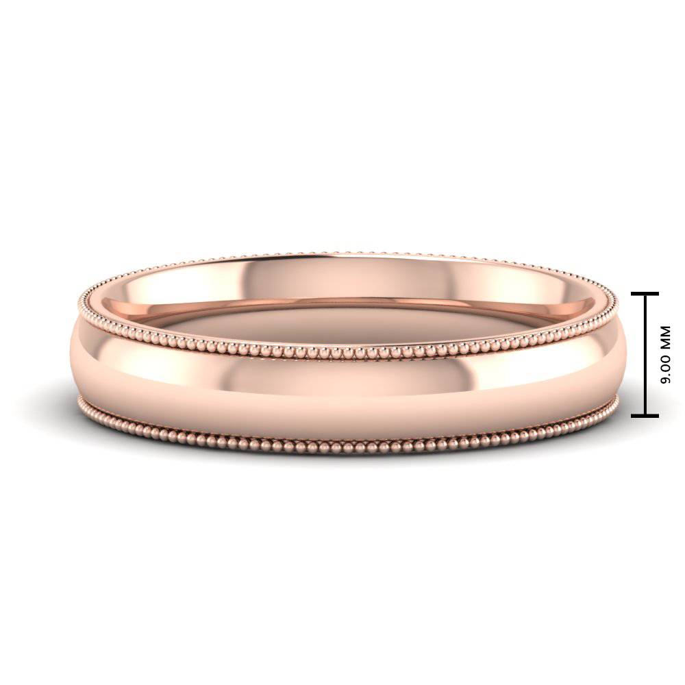 Comfort Fit Wedding Band Milgrain Edge Fascinating Diamonds