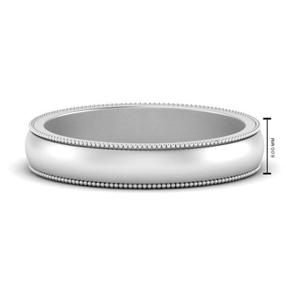 Milgrain Matte Finish Mens Band Fascinating Diamonds