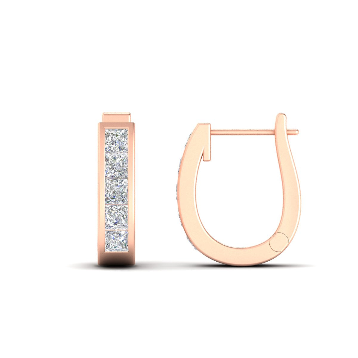 Channel Set Huggie Hoop Earring Fascinating Diamonds