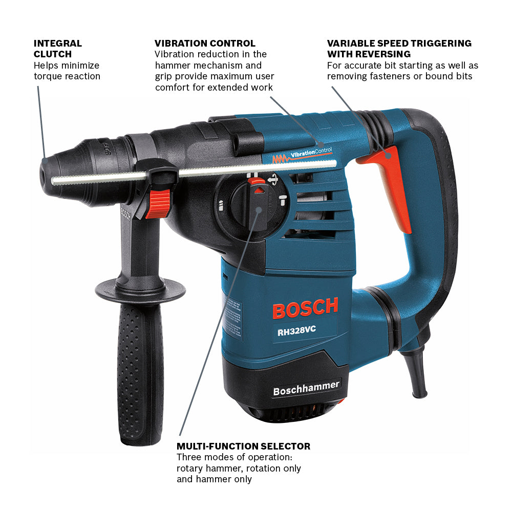 BOSCH RH328VC SDS-plus® 1-1/8 In. Rotary Hammer VM Hardware