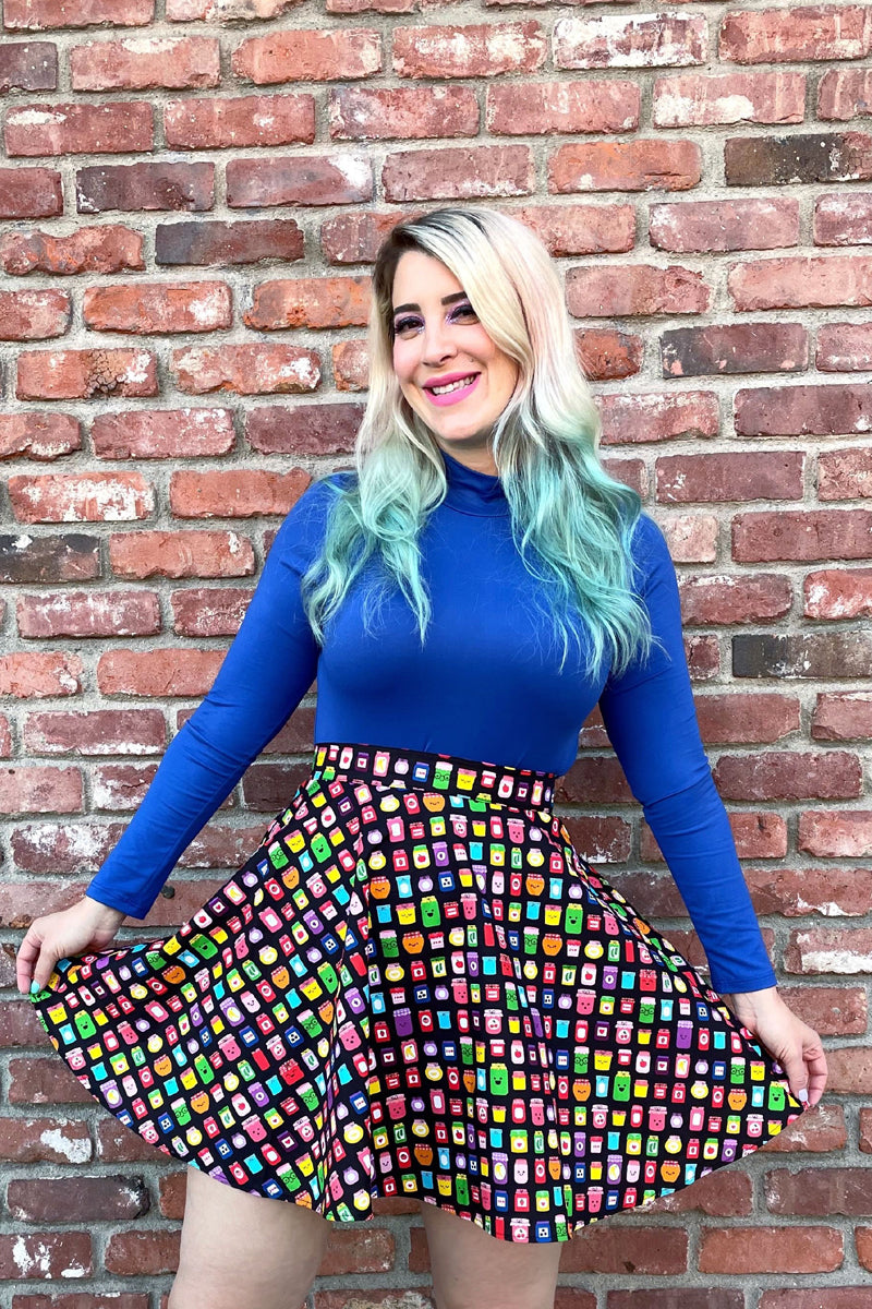 Blue Mock Neck Top Retrolicious