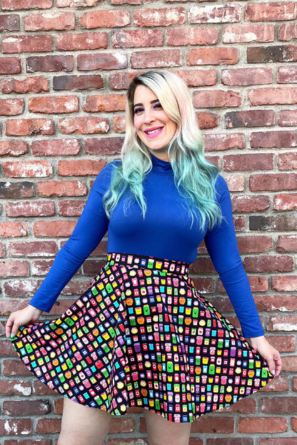 Blue Mock Neck Top Retrolicious