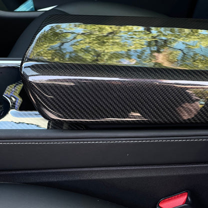 TESERY Model Y / 3 Armrest Cover - Dry Carbon Fiber Interior Mods Tesery Official Store