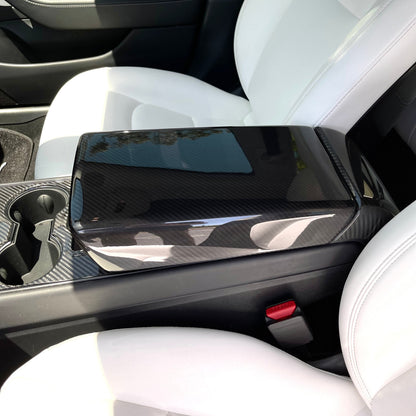 TESERY Model Y / 3 Armrest Cover - Dry Carbon Fiber Interior Mods Tesery Official Store