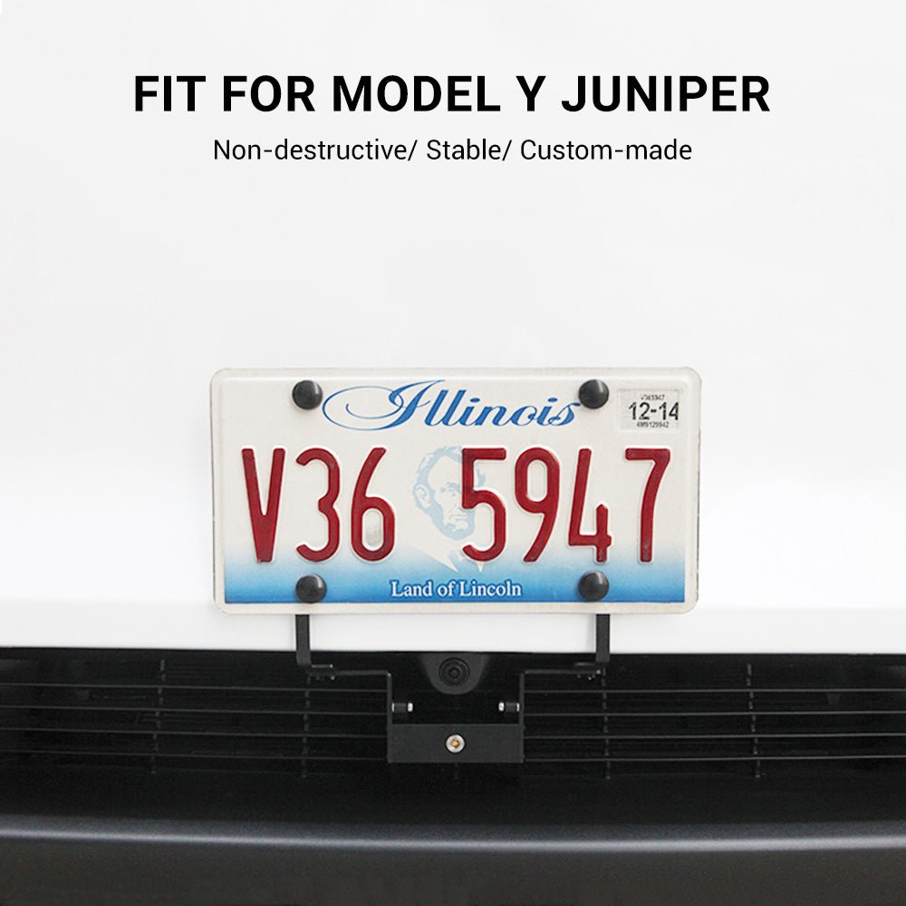 Model Y Juniper Front License Plate Holder | No-Drill, Anti-Theft Aluminum Tesery Official Store
