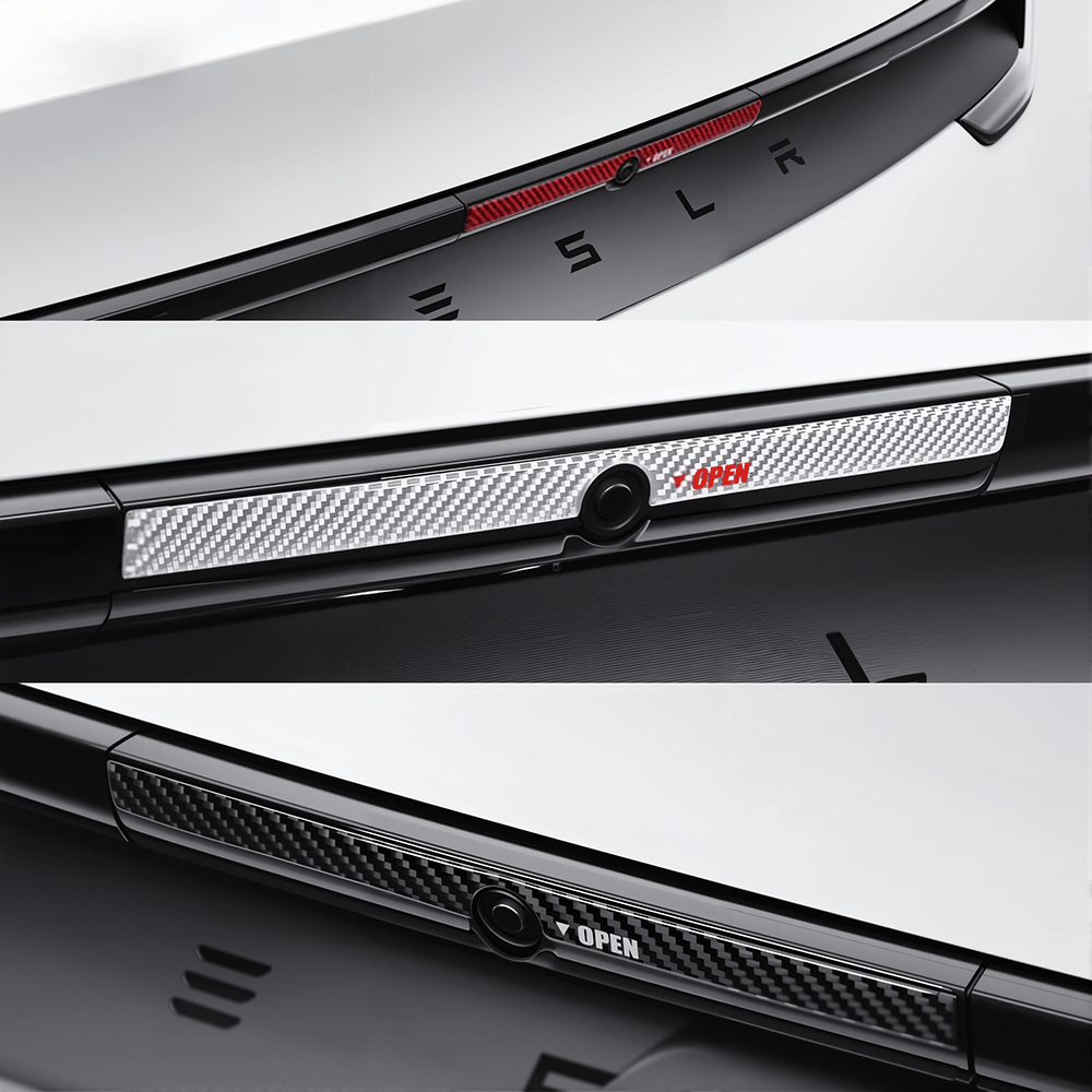 Model Y Juniper Rear Trunk Button Sticker | Flexible Urethane Carbon Fiber Tesery Official Store