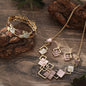 Modernist Geometric Square Earrings Bracelet Necklace Set (MAC318) Mariam's Collection