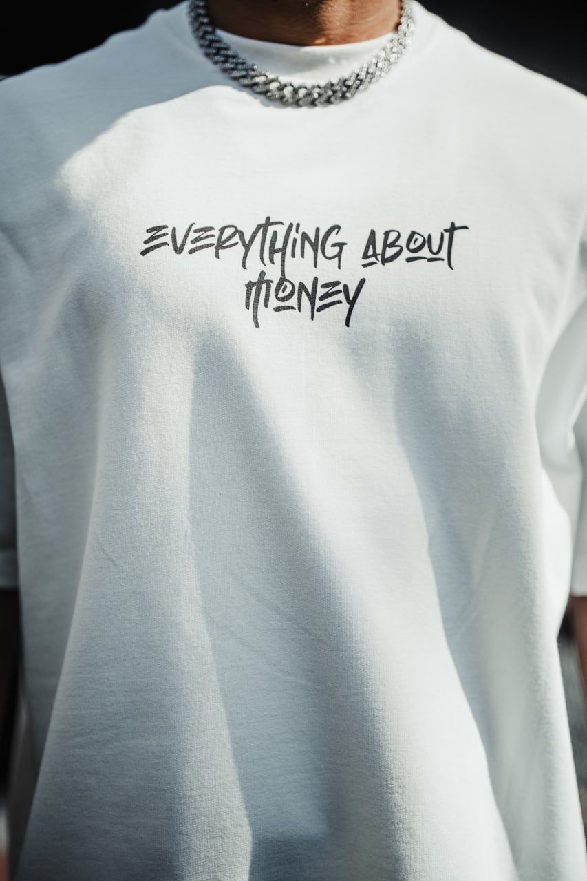 Everything About Money Urban Graphic Tee – Bold Typography Streetwear for the Hustle Withinblack