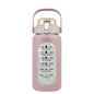 Motivational Water Bottle Intake Tracker with Straw Time Marker Silicone Sleeve Handle