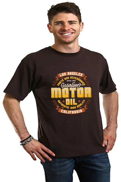 Motor oil Men's Bamboo Viscose/Organic Cotton Short Sleeve Graphic T-Shirt Spun Bamboo