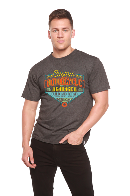 Motorcycle Garage Men's Bamboo Viscose/Organic Cotton Short Sleeve Graphic T-Shirt Spun Bamboo