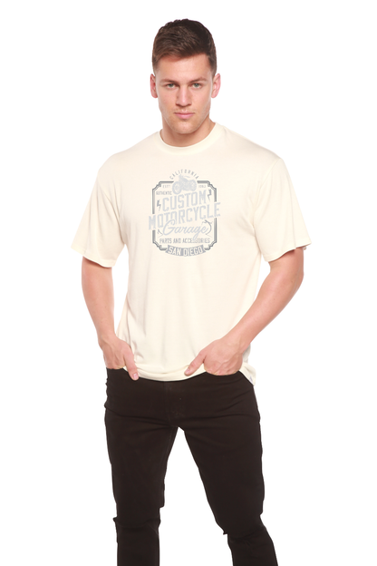 Mototrcycle Garage Men's Bamboo Viscose/Organic Cotton Short Sleeve Graphic T-Shirt Spun Bamboo