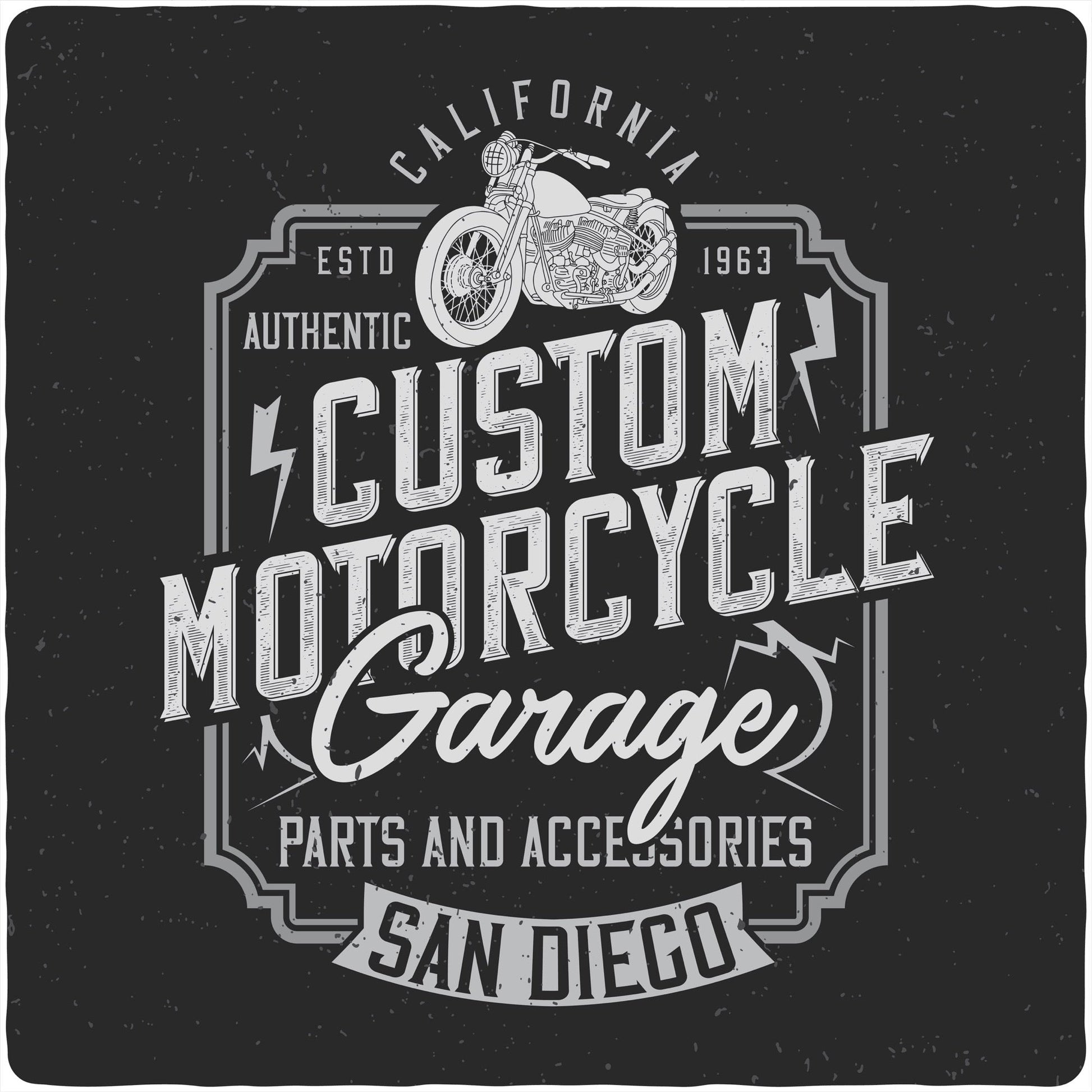 Mototrcycle Garage Men's Bamboo Viscose/Organic Cotton Short Sleeve Graphic T-Shirt Spun Bamboo