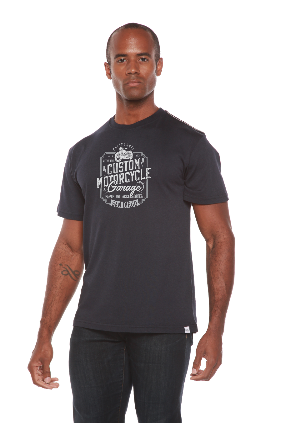 Mototrcycle Garage Men's Bamboo Viscose/Organic Cotton Short Sleeve Graphic T-Shirt Spun Bamboo