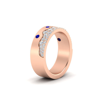 Mountain Stone Mens Wedding Ring Fascinating Diamonds