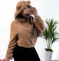 Women's Sexy Long Sleeve Plush Hoodie Top