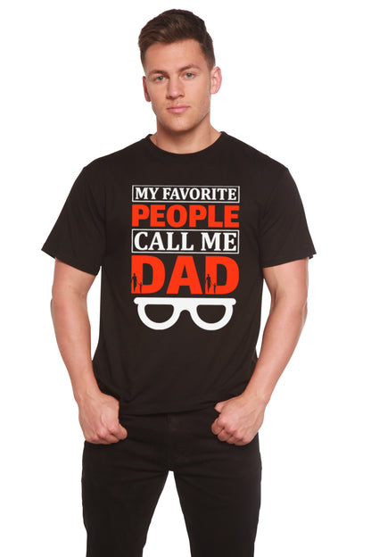 My Favorite People Call Me Dad Men's Bamboo Viscose/Organic Cotton Short Sleeve Graphic T-Shirt Spun Bamboo