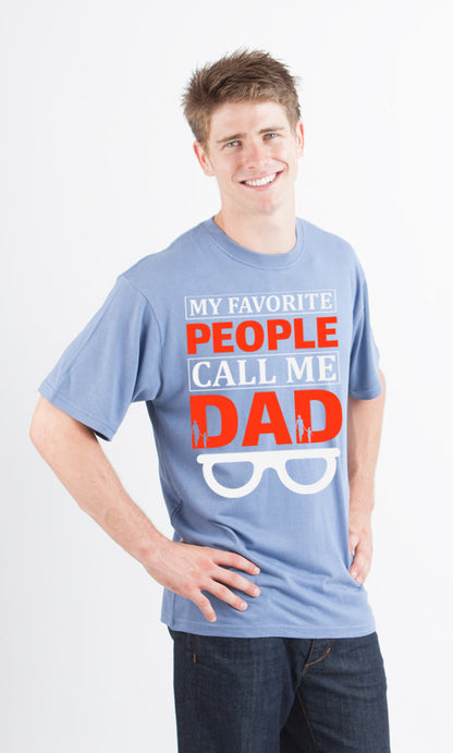 My Favorite People Call Me Dad Men's Bamboo Viscose/Organic Cotton Short Sleeve Graphic T-Shirt Spun Bamboo