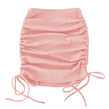 Women's Stretch Pleated Skirt with Drawstring Design