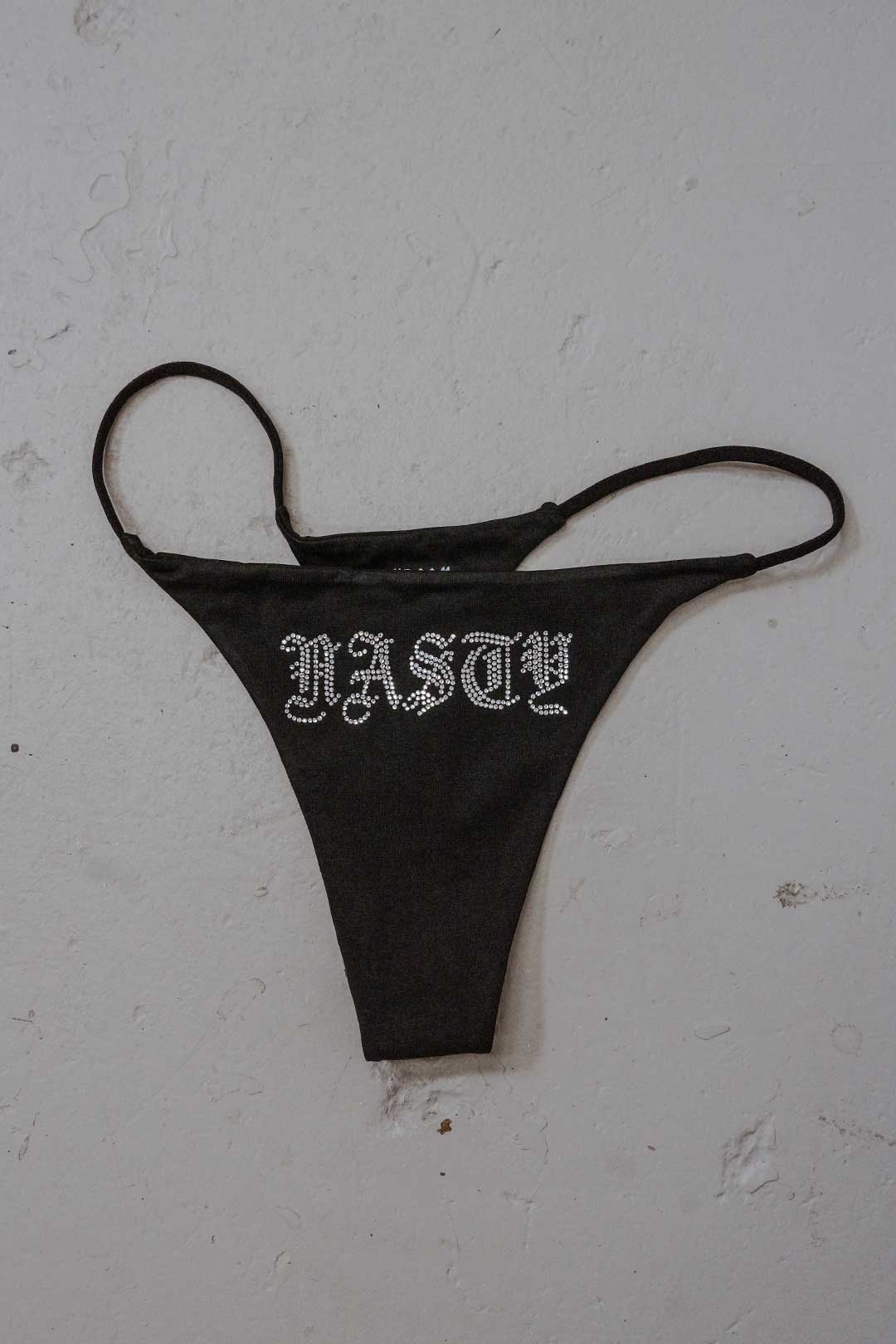 Nasty Rhinestone Thong Thrash Happy