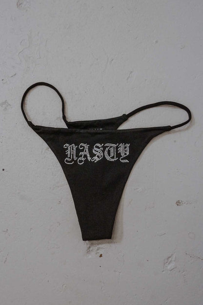 Nasty Rhinestone Thong Thrash Happy