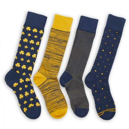 Navy and Gold Dress Socks 4 Pack DeadSoxy