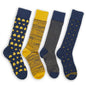 Navy and Gold Dress Socks 4 Pack DeadSoxy