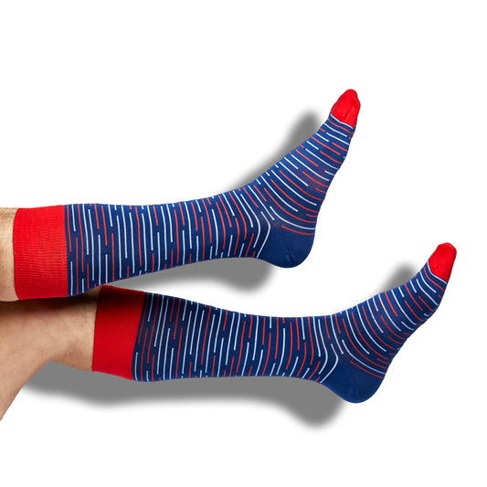 Navy Broken Stripes Dress Socks DeadSoxy