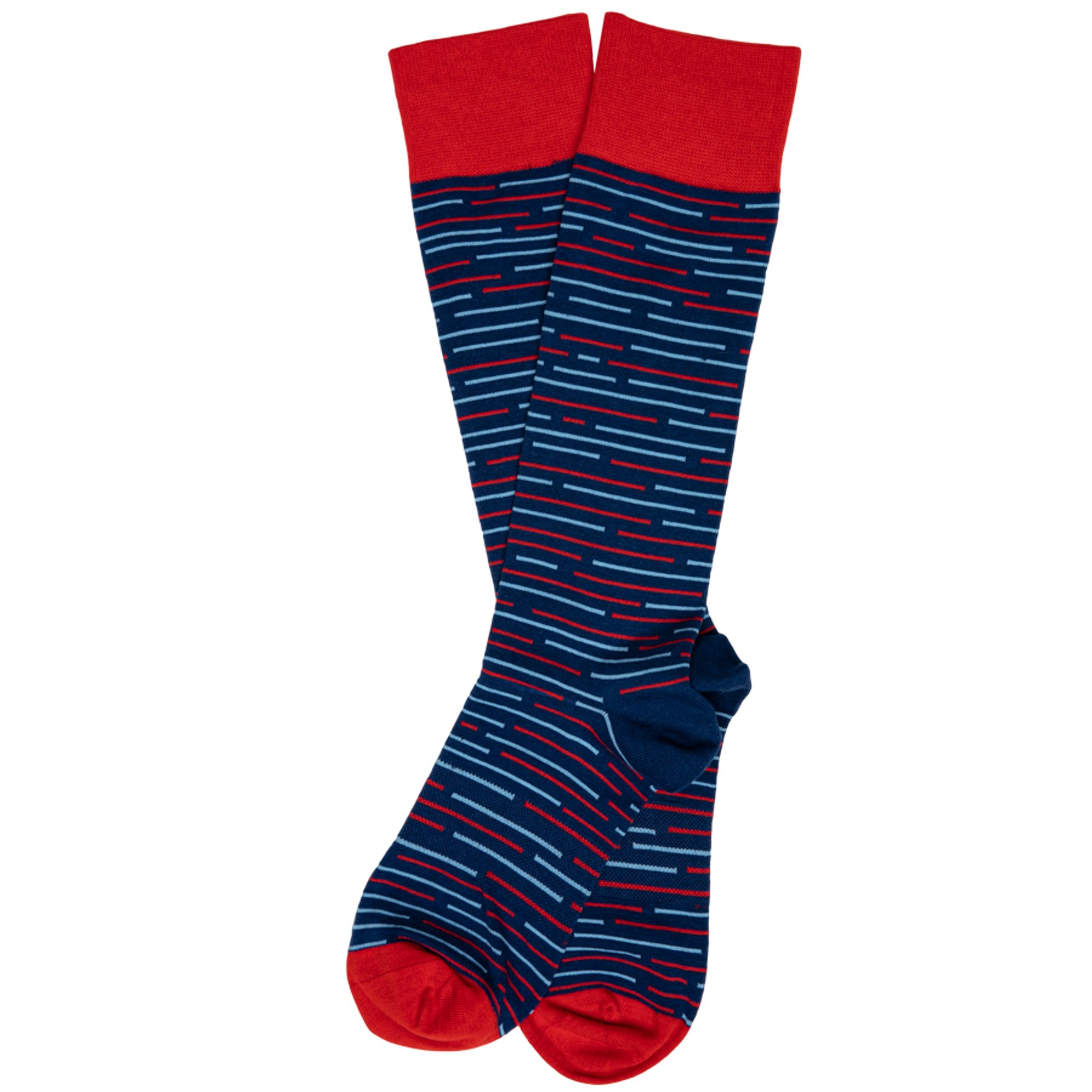 Navy Broken Stripes Dress Socks DeadSoxy