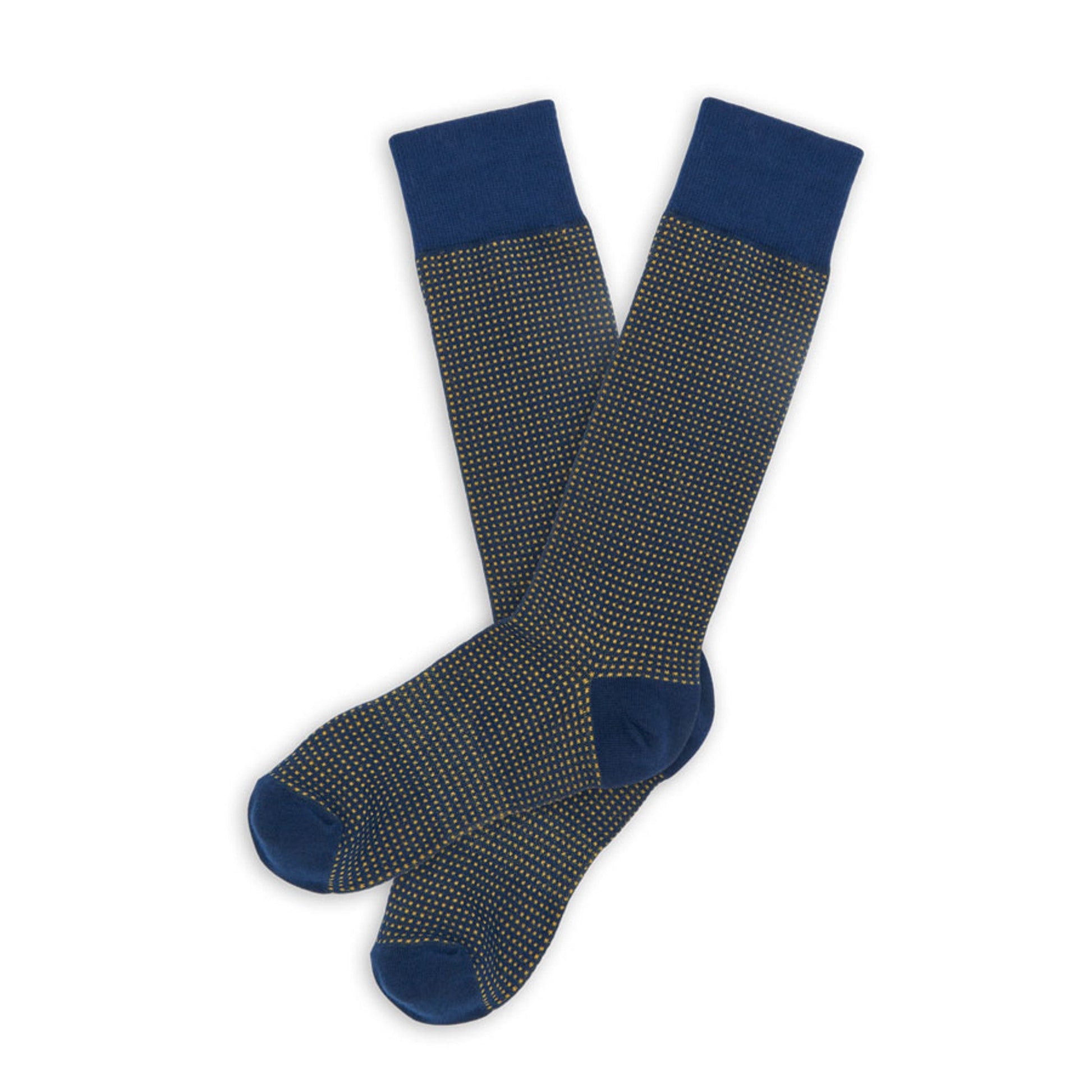 Navy / Gold Birdseye Dress Socks DeadSoxy