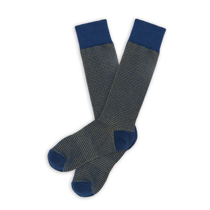 Navy / Gold Birdseye Dress Socks DeadSoxy