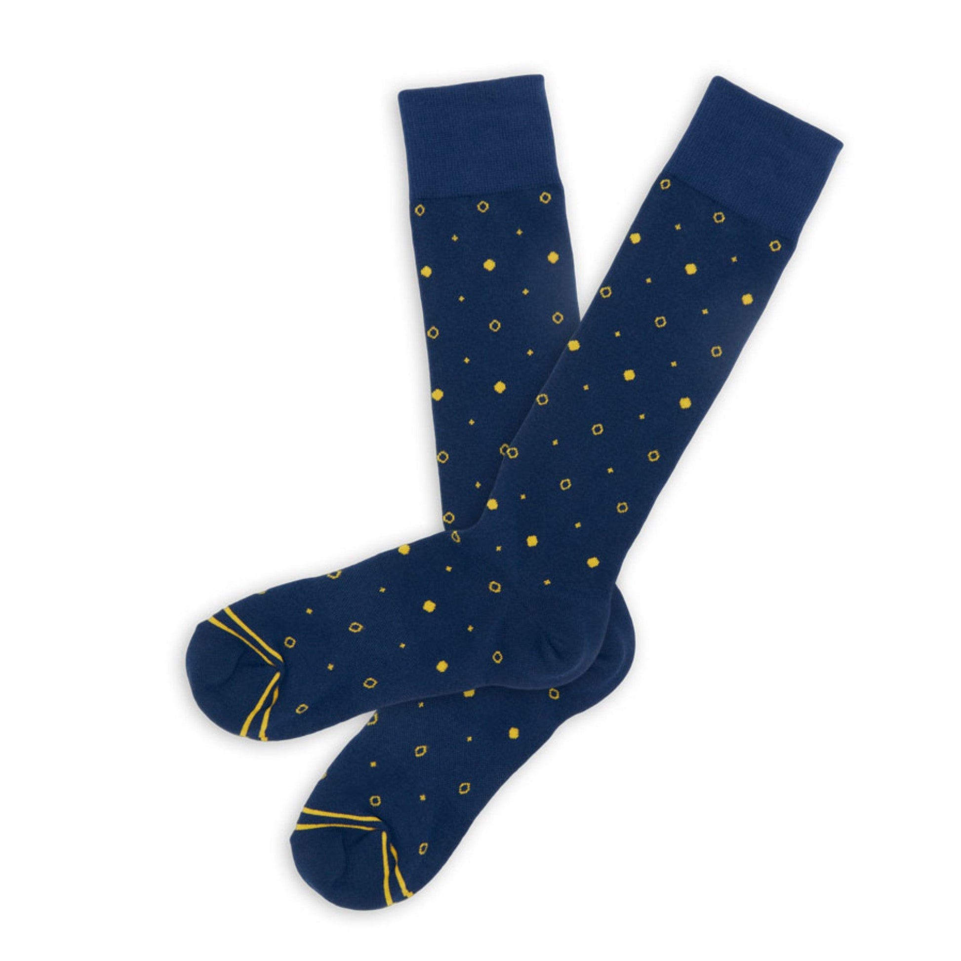 Navy / Gold Mixed Dot Dress Socks DeadSoxy