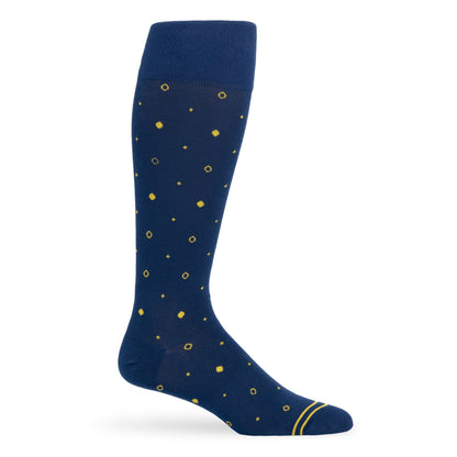 Navy / Gold Mixed Dot Dress Socks DeadSoxy