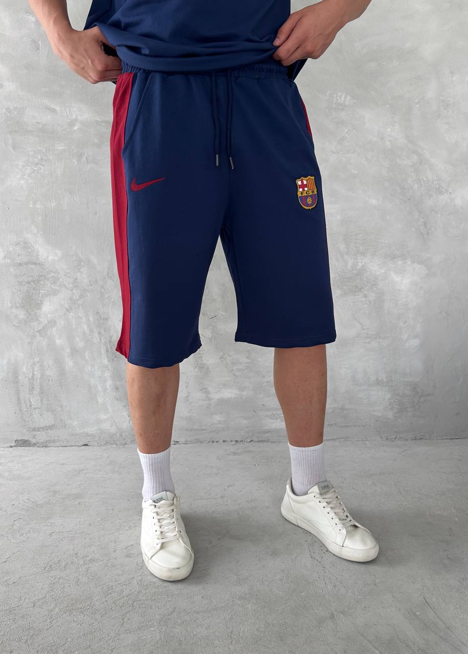Blaugrana Spirit Men's Polo & Shorts Set – Modern Football Style Withinblack