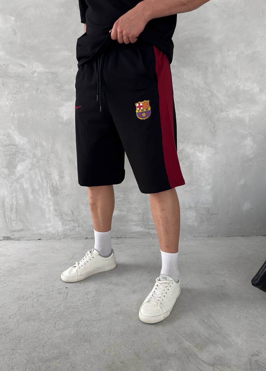 Blaugrana Spirit Men's Polo & Shorts Set – Modern Football Style Withinblack