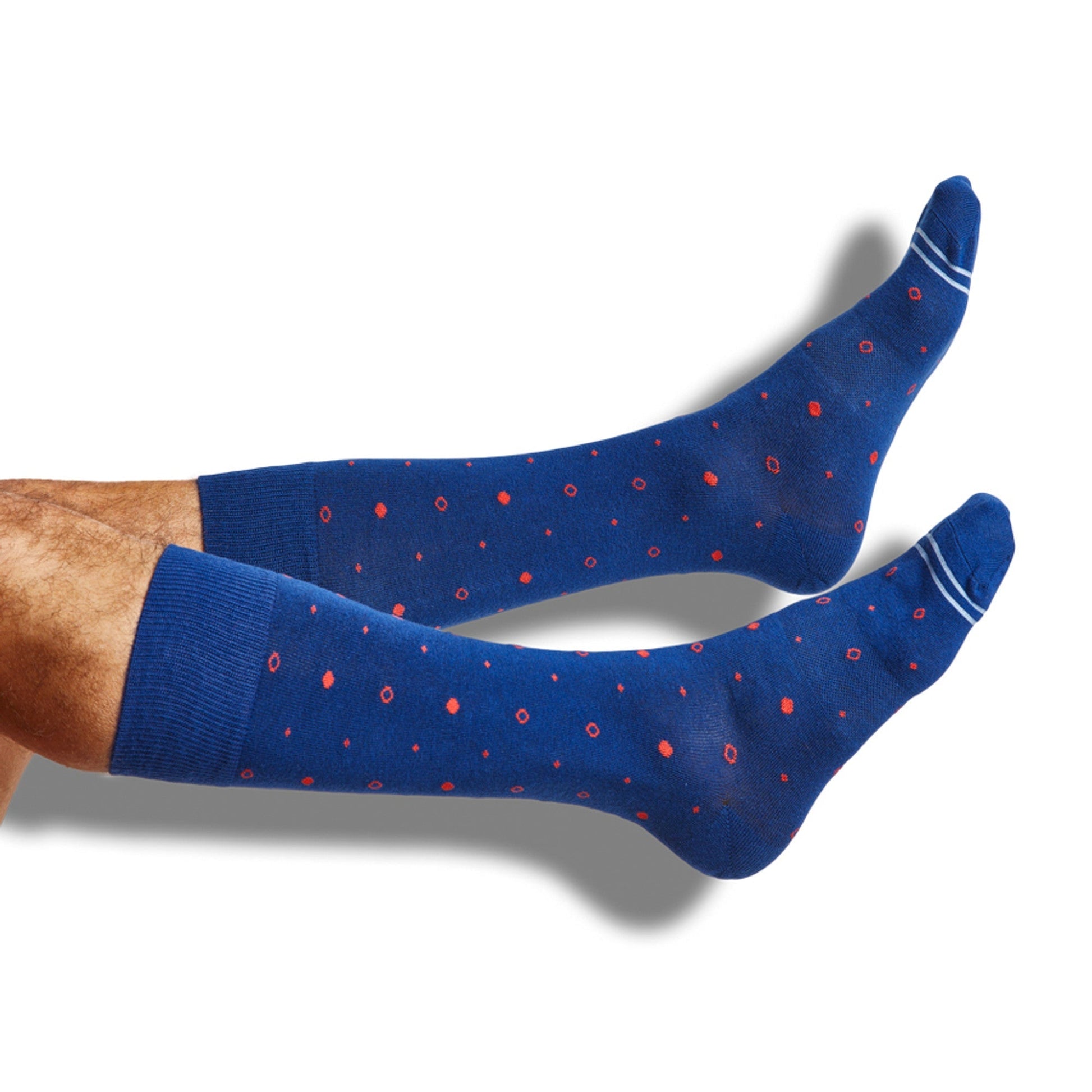 Navy Mixed Dot Dress Socks DeadSoxy