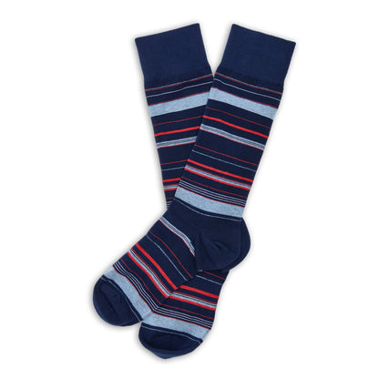 Navy Multi Stripe Dress Socks DeadSoxy