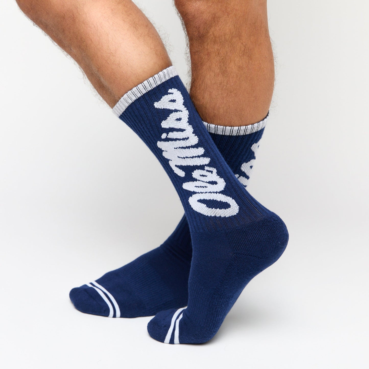 Navy Ole Miss Big Casual Crew Socks DeadSoxy