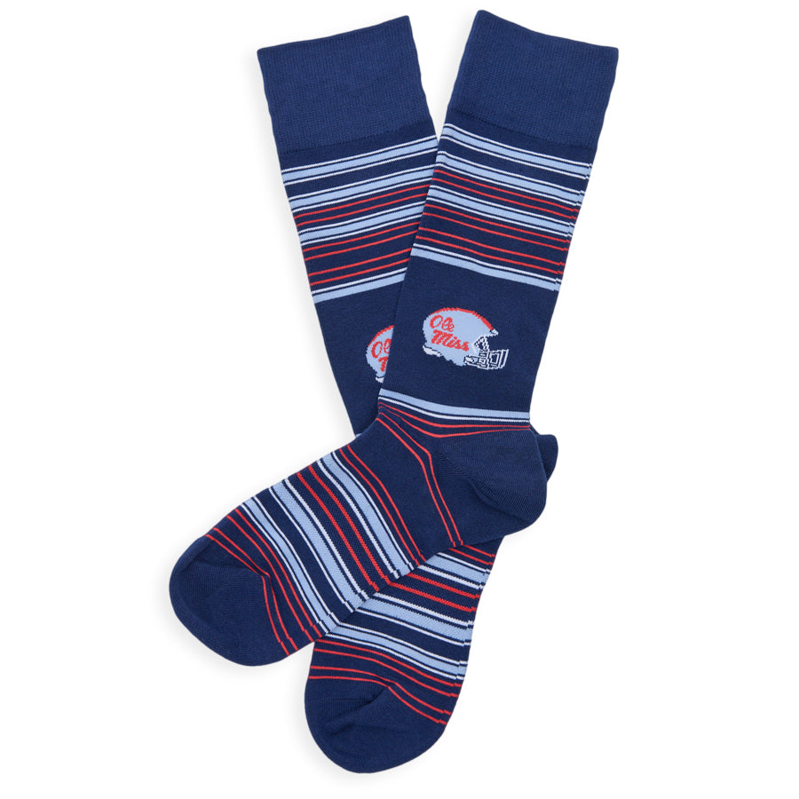 Navy Ole Miss Helmet Dress Socks DeadSoxy