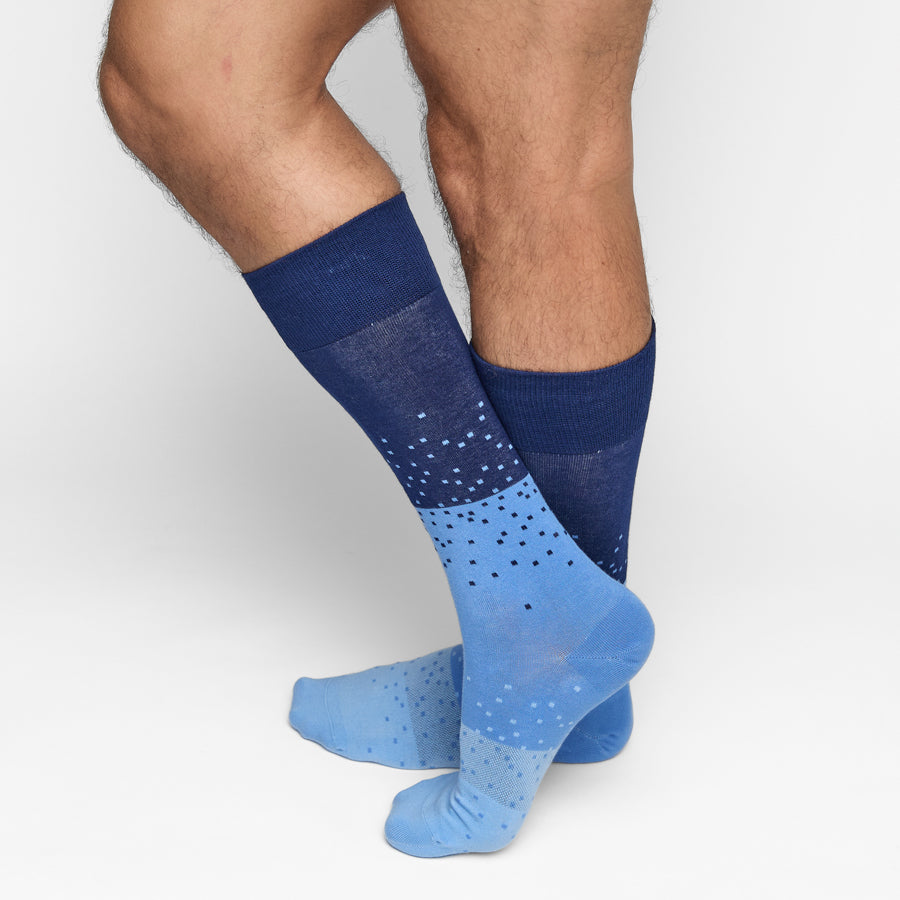 Navy Ombre Dot Dress Socks DeadSoxy