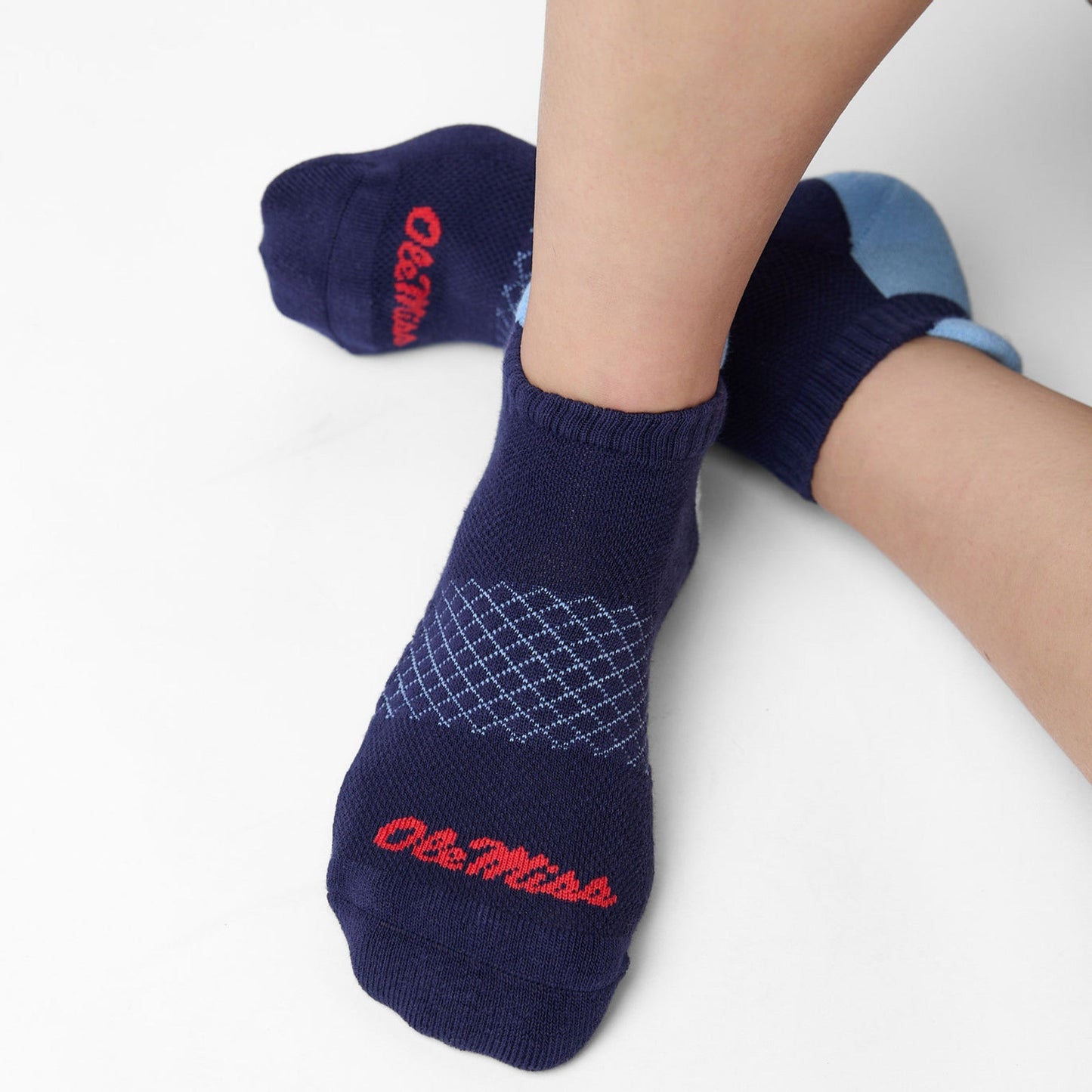 Navy/Powder ' Ole Miss ' Ankle Socks DeadSoxy