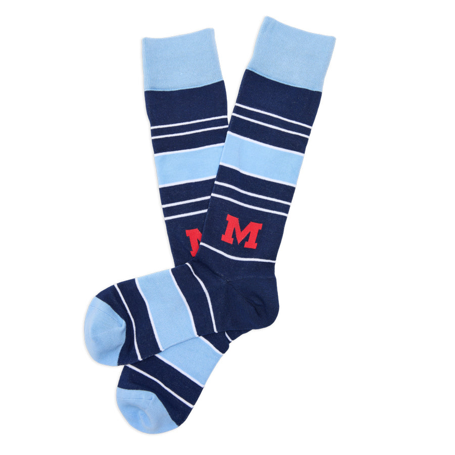 Navy Powder Stripe M Dress Socks DeadSoxy