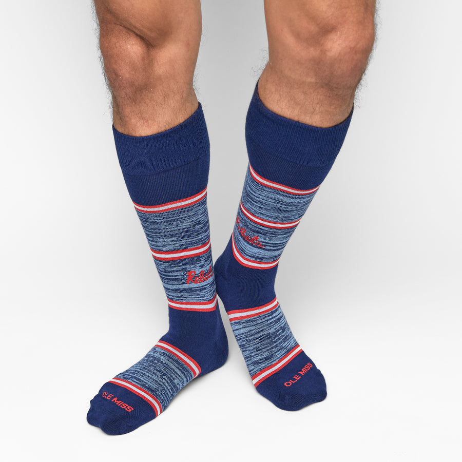 Navy Rebels Stripe Dress Socks DeadSoxy