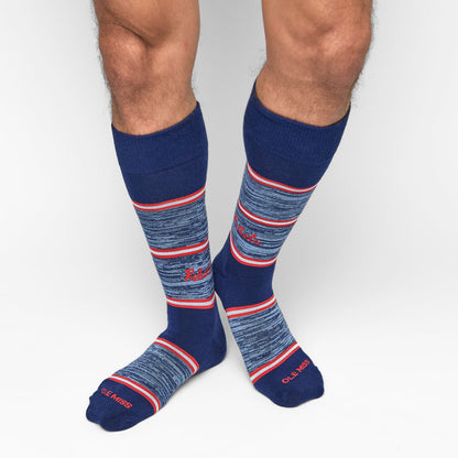 Navy Rebels Stripe Dress Socks DeadSoxy