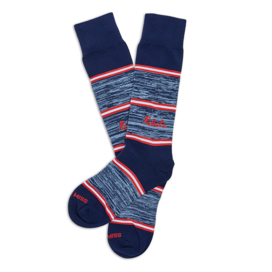 Navy Rebels Stripe Dress Socks DeadSoxy