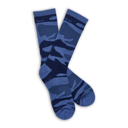 Navy Sip Camo Casual Crew Socks DeadSoxy