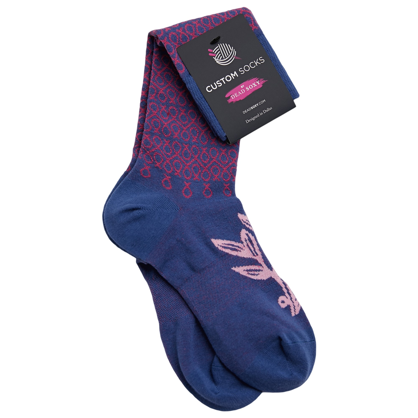 NBCF - Blue with Dark Pink Connected Ribbons DeadSoxy