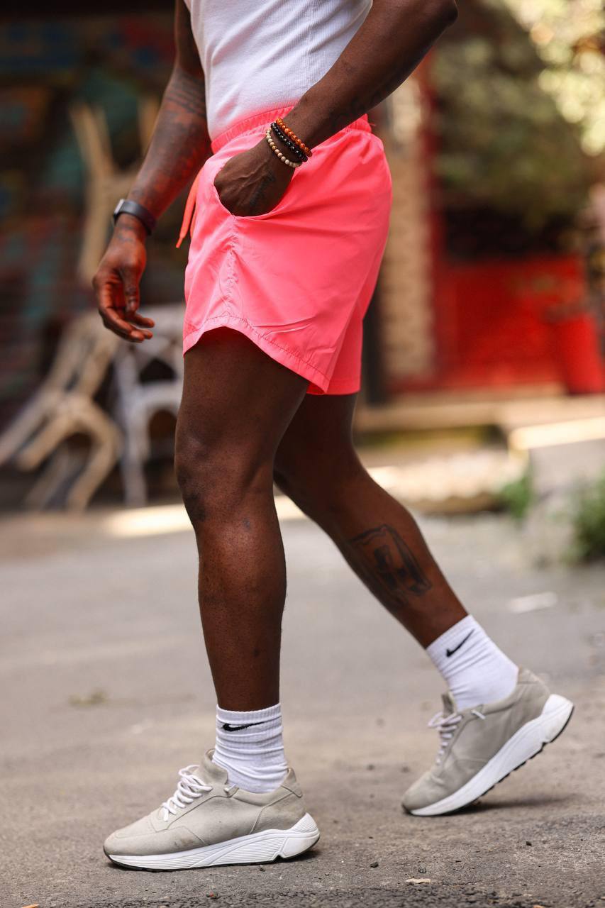 HydroFlex Neon Pink Men's Shorts – Quick-Dry, Lightweight, Standout Activewear Withinblack
